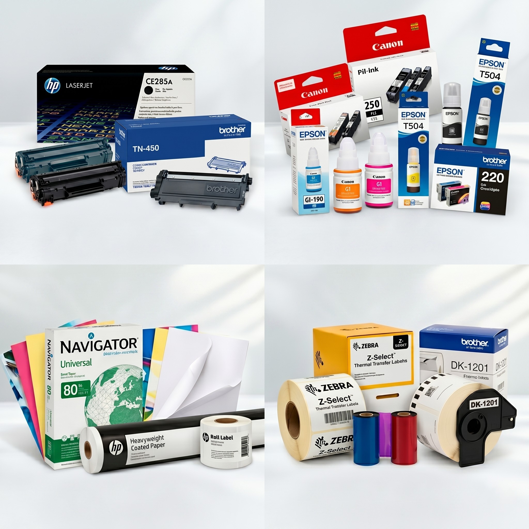Consumibles de impresión como tóners y tintas